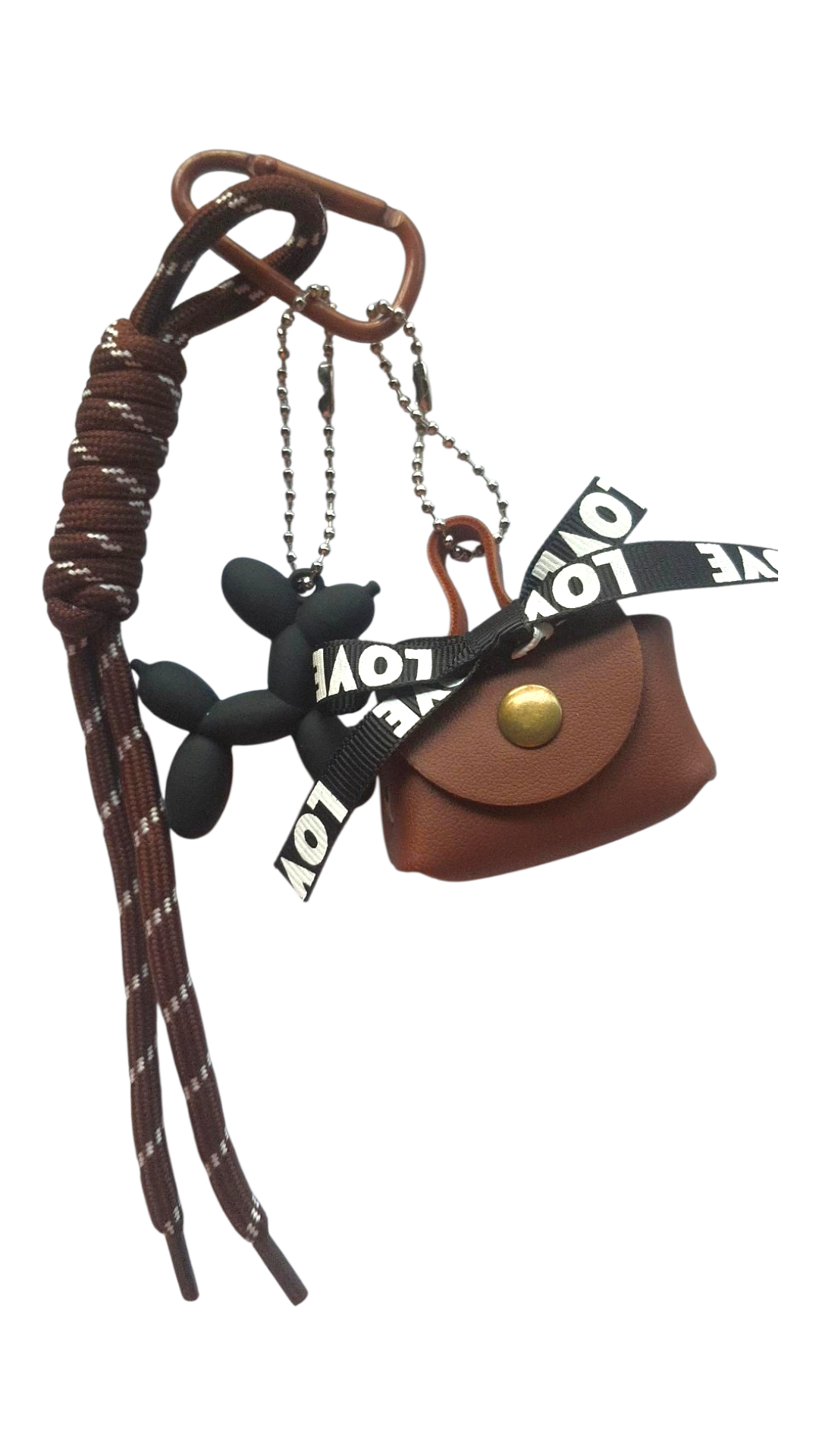 black dog charm bag