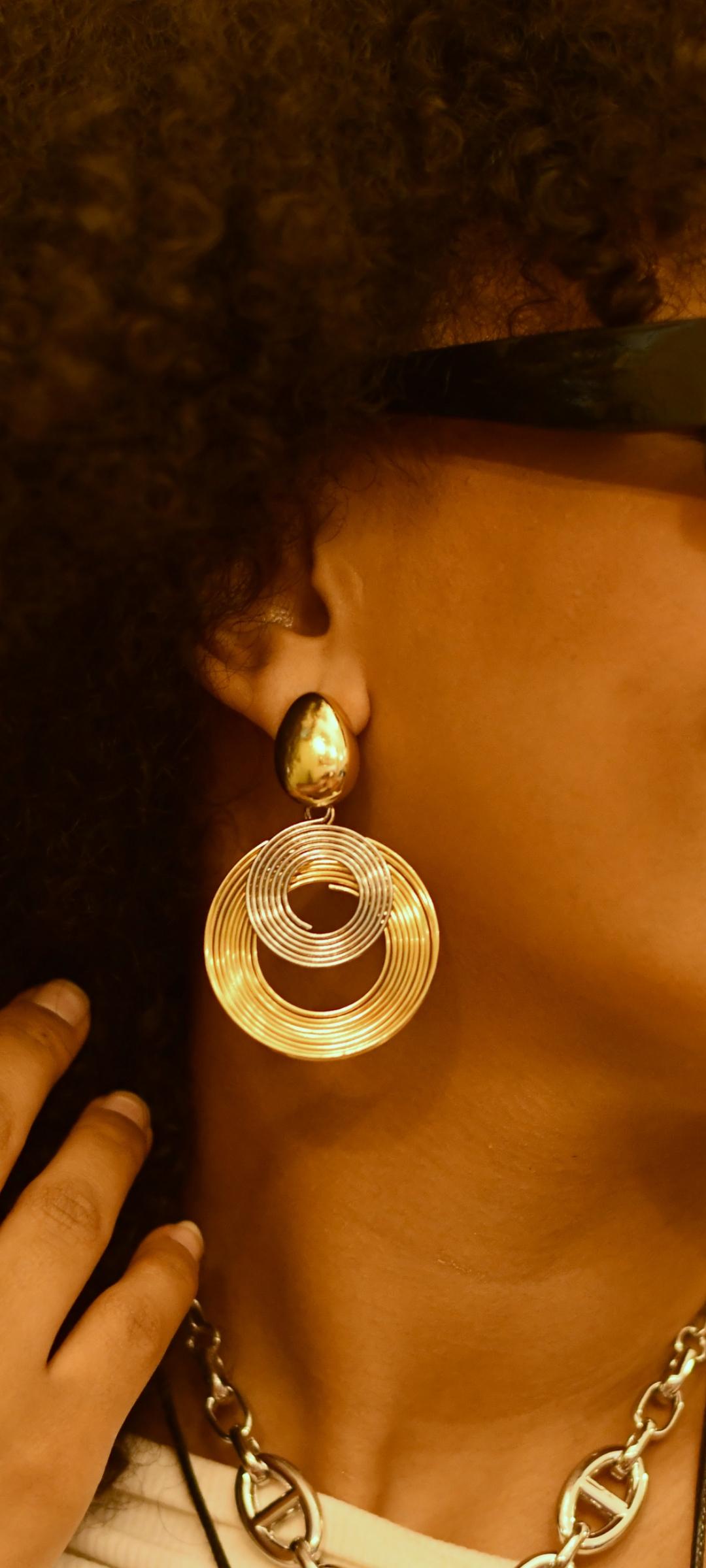 gold and silver earing