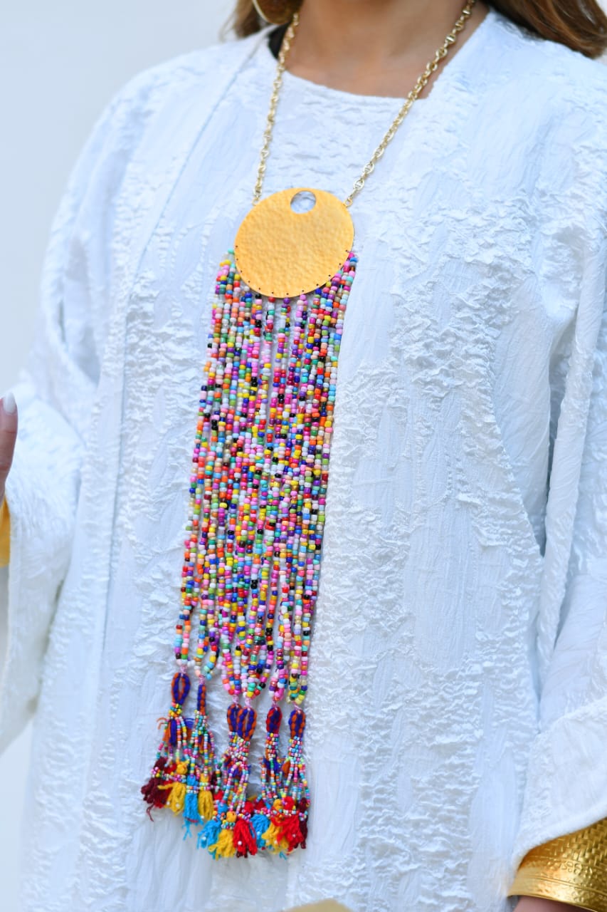 Colourful circle Long necklace