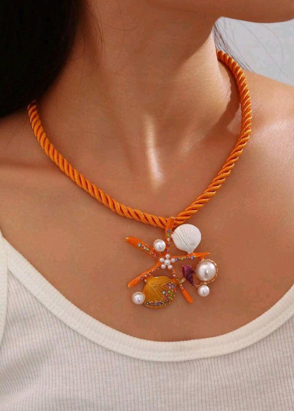 orange chocker shell